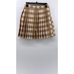 Lisa Says Gah Brown Plaid Mini Skirt